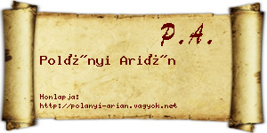 Polányi Arián névjegykártya